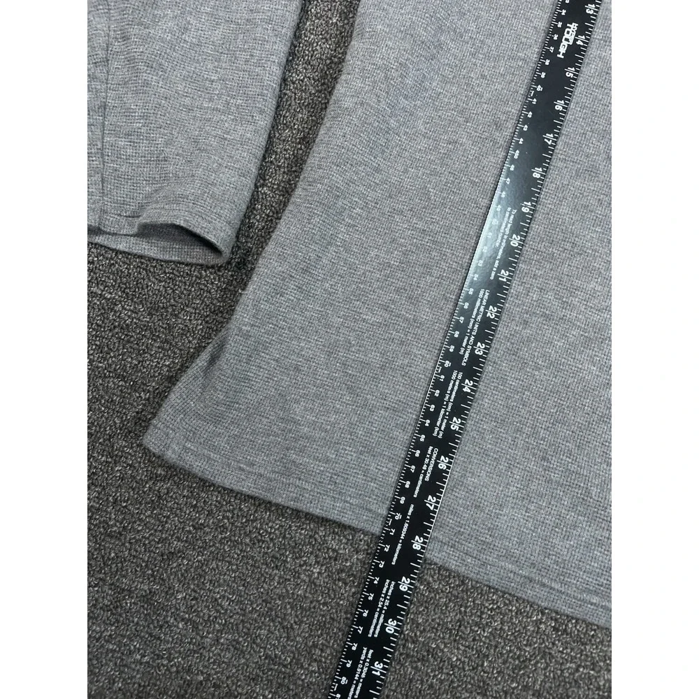 Polo Ralph Lauren Waffle Knit Hoodie Men's Medium Gray Pony Drawstrings‎ Thermal